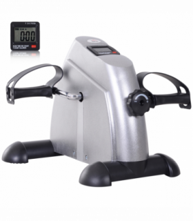 Mini Exercise Bike Portable Pedal Manual Machine Indoor Fitness Silver HOMCOM