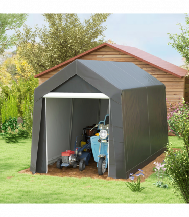 Outsunny 2.1 x 3.6(m) Portable Shed, Waterproof and Heavy Duty Dark Grey