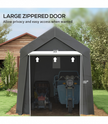 Outsunny 2.1 x 3.6(m) Portable Shed, Waterproof and Heavy Duty Dark Grey