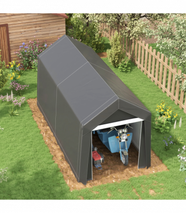 Outsunny 2.1 x 3.6(m) Portable Shed, Waterproof and Heavy Duty Dark Grey