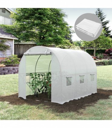 Outsunny 3 x 2 x 2m Replacement Greenhouse Cover w/ Windows, White