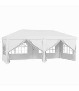 Outsunny 3 x 6m Pop Up Gazebo Height Adjustable Party Tent w/ Storage Bag Black