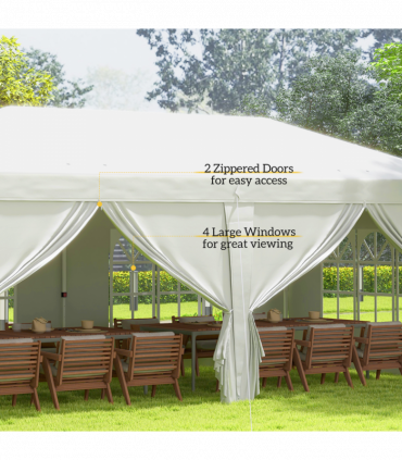 Outsunny 3 x 6m Pop Up Gazebo Height Adjustable Party Tent w/ Storage Bag Black