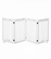 Pet Gate Foldable Freestanding Dog Safety Barrier w/ Support Feet White