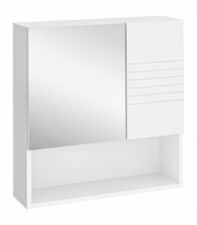 kleankin Bathroom Wall-Mounted Mirror Cabinet  Double Door Adjustable Shelves