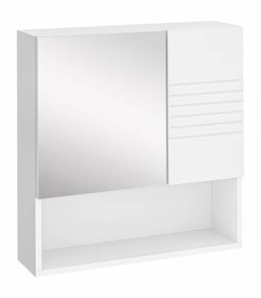 kleankin Bathroom Wall-Mounted Mirror Cabinet  Double Door Adjustable Shelves