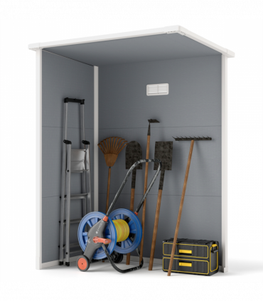 Outsunny 5' x 3' Garden Shed w/ Floor, Lockable Door, Window and Vent, Grey