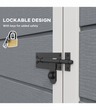 Outsunny 5' x 3' Garden Shed w/ Floor, Lockable Door, Window and Vent, Grey