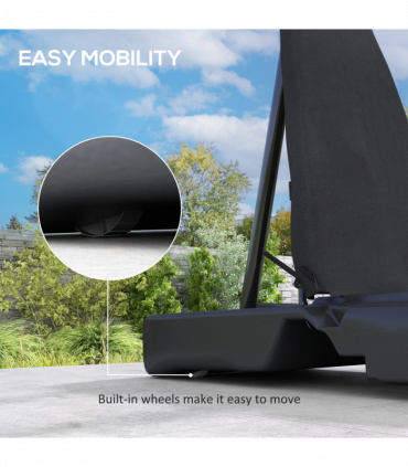 SPORTNOW 2.45-3.05m Portable Basketball Hoop and Stand with Wheels, Black