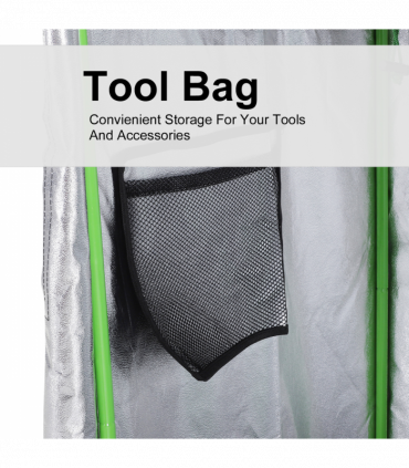 Hydroponic Plant Grow Tent  W/ Window Tool Bag, 60L x 60W x 140Hcm-Black/Green