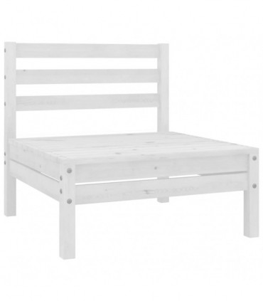 10 Piece Garden Lounge Set Solid Pinewood White