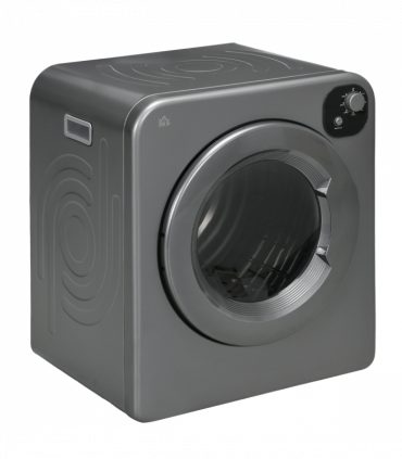 HOMCOM 6kg Vented Tumble Dryer with 7 Dry Programmers for Small Spaces Grey