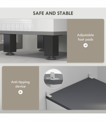 HOMCOM Bathroom Cabinet with Adjustable Shelves, Double Doors and Drawer