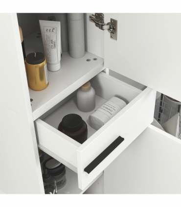 HOMCOM Bathroom Cabinet with Adjustable Shelves, Double Doors and Drawer