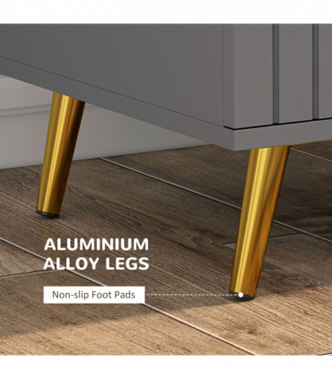 HOMCOM Bedroom Chest of Drawers, 3-Drawer Dresser with Aluminium Legs