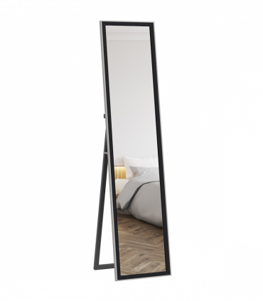 HOMCOM Floor Mirror Wall Mounted Leaning Standing Mirror 37 x 157cm Black