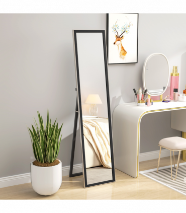 HOMCOM Floor Mirror Wall Mounted Leaning Standing Mirror 37 x 157cm Black