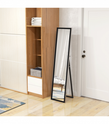 HOMCOM Floor Mirror Wall Mounted Leaning Standing Mirror 37 x 157cm Black