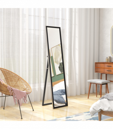 HOMCOM Floor Mirror Wall Mounted Leaning Standing Mirror 37 x 157cm Black
