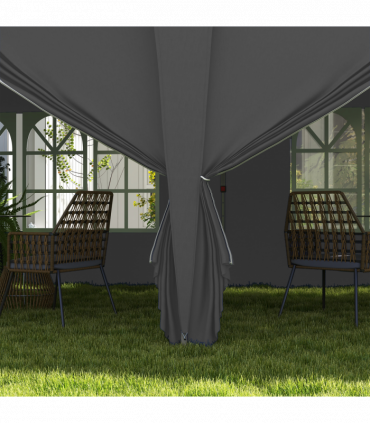 Outsunny 3 x 6m Pop Up Gazebo Height Adjustable Party Tent with Storage Bag Grey