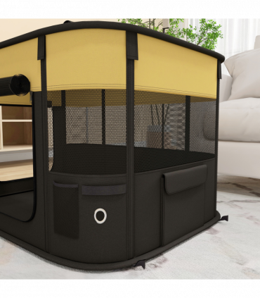 PawHut Portable Dog Pen for Puppies, Rabbits, Kittens, Guinea Pigs - Yellow