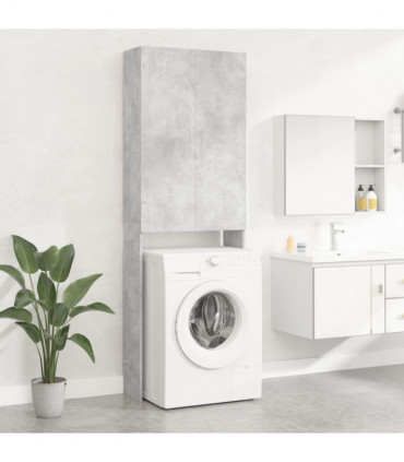 Washing Machine Cabinet Concrete Grey 64x25.5x190 cm