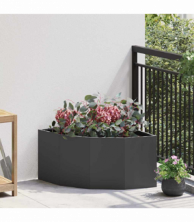 vidaXL Corner Planter Black 60 x 60 x 35 cm Steel