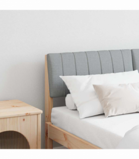 vidaXL Upholstered Headboard Light Grey 140 cm Solid Pine Wood