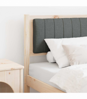 vidaXL Upholstered Headboard Brown 80 cm Solid Pine Wood