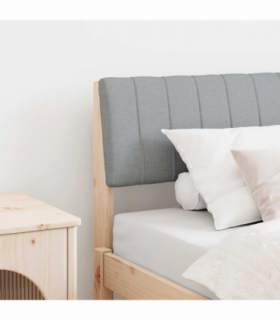 vidaXL Upholstered Headboard Light Grey 80 cm Solid Pine Wood