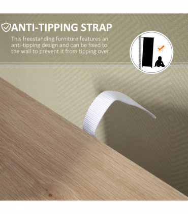 HOMCOM Freestanding Bathroom Cabinet with 4 Drawers and Door Cupboard Natural