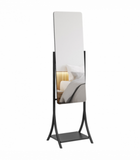 HOMCOM Freestanding Full Length Mirror Adjustable Full Body Mirror w/ Shelf