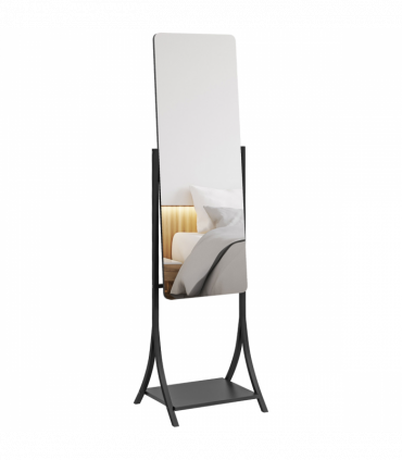HOMCOM Freestanding Full Length Mirror Adjustable Full Body Mirror w/ Shelf