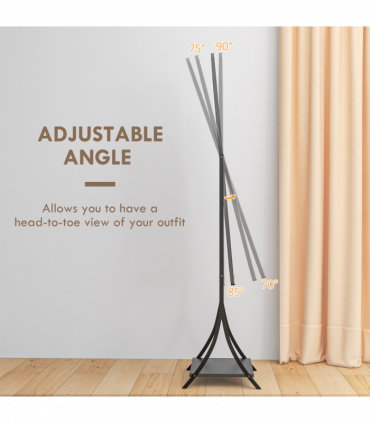 HOMCOM Freestanding Full Length Mirror Adjustable Full Body Mirror w/ Shelf