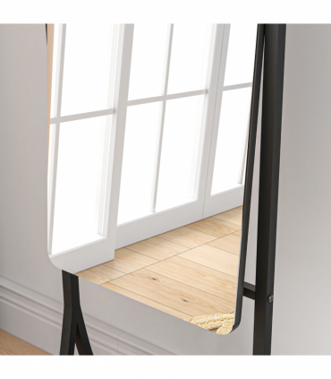 HOMCOM Freestanding Full Length Mirror Adjustable Full Body Mirror w/ Shelf
