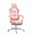 HOMCOM Gaming Chair with Footrest, Reclining Computer Chair, Pink