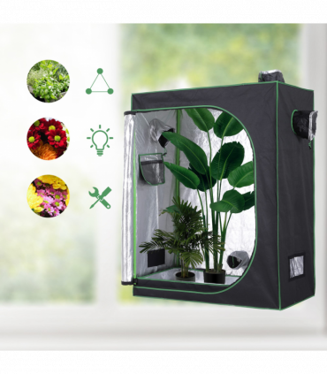 Hydroponic Plant Grow Tent Reflective Mylar Green Room 120L x60W x150Hcm Silver