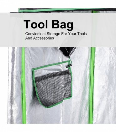 Hydroponic Plant Grow Tent Reflective Mylar Green Room 120L x60W x150Hcm Silver