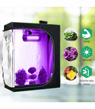 Hydroponic Plant Grow Tent Reflective Mylar Green Room 120L x60W x150Hcm Silver