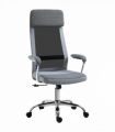 Office Chair Mesh High Back Swivel Task Home Desk Chair w/ Arm, Grey Vinsetto