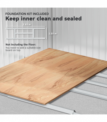 Outsunny 9 x 6FT Galvanised Garden Storage Shed with Sliding Door, Grey