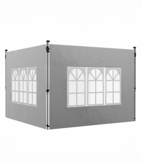 Outsunny Gazebo Side Panels for 3x3(m) or 3x4m Pop Up Gazebo, 2 Pack, Grey