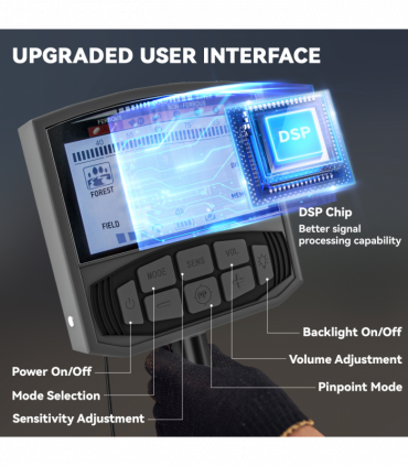 Outsunny Gold Metal Detector with DSP Chip and 5 Professional Modes