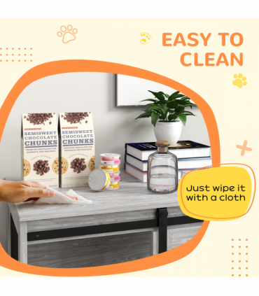 PawHut Dog Crate Furniture with Removable Cushion, for Medium Dogs - Grey