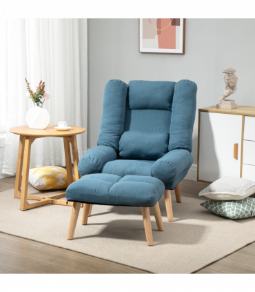 Recliner with Ottoman 3-Position Adjustable Reclining Lounger Sofa Chair