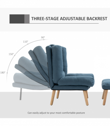 Recliner with Ottoman 3-Position Adjustable Reclining Lounger Sofa Chair