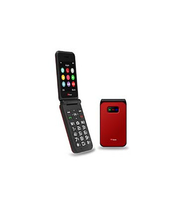 TTfone Red TT760 Flip 4G Mobile with USB C Cable, O2 SIM