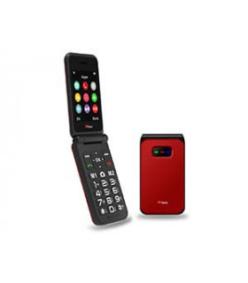 TTfone Red TT760 Flip 4G Mobile with USB C Cable, Vodafone SIM