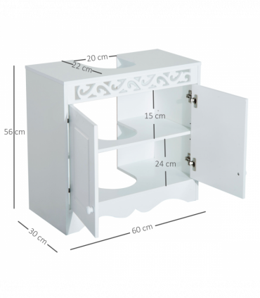 Under Sink Wooden Cabinet Storage Unit Cupboard Bathroom Double Door Shelf