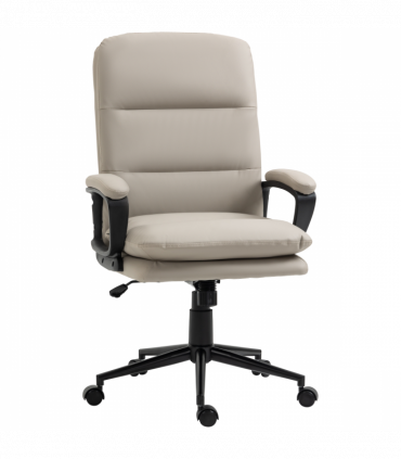 Vinsetto PU Leather Office Chair for Home with Arm, Adjustable Height, Grey